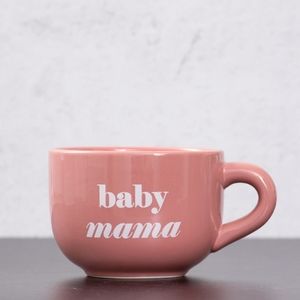 NWT - Tate And Zoey Over-Sized Ceramic Coffee + Cappuccino Mug - Pink/White